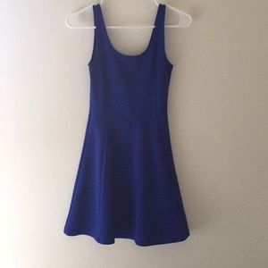 Royal blue fit and flare dress